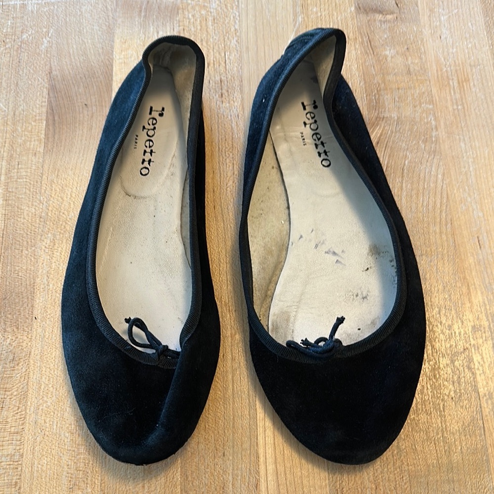 Repetto Classic Black Suede Flats